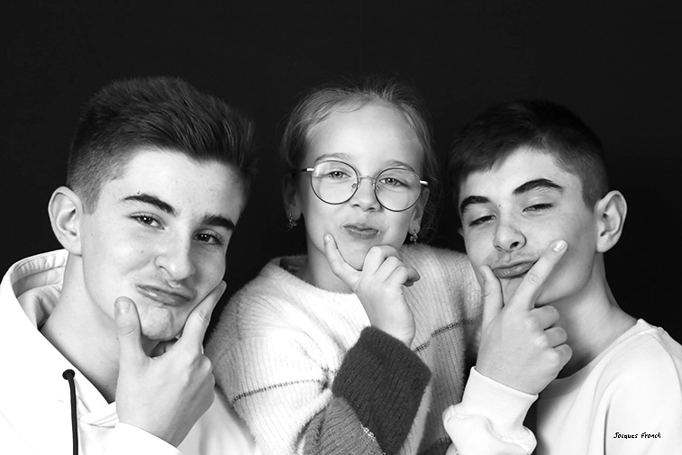 Studio photos famille N&b